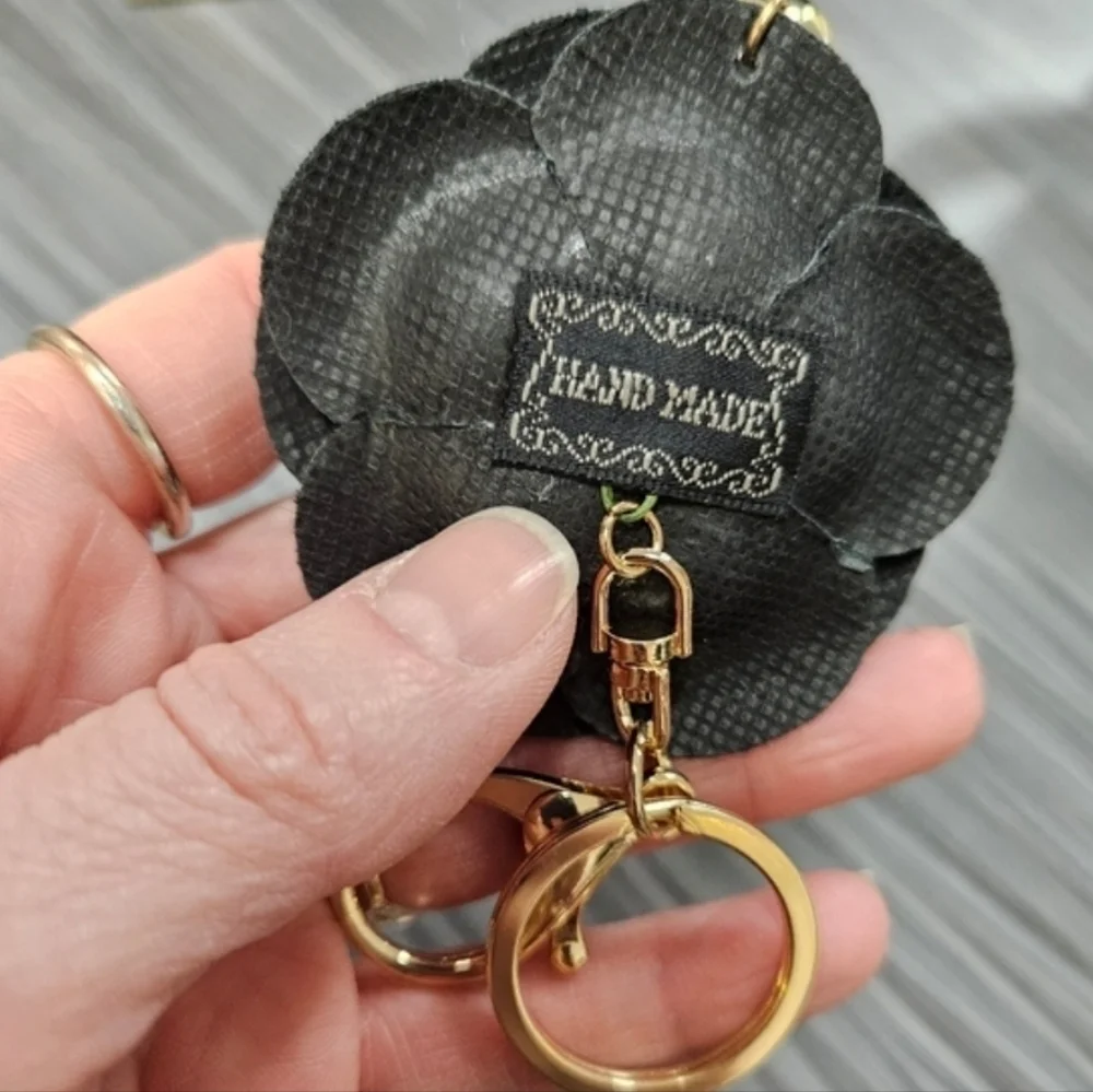 NEW Black Floral Tassel Keychain/Bag Charm